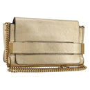 Chloe Chain Shoulder Bag Leather Gold Auth ka4137A-1