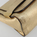 Chloe Chain Shoulder Bag Leather Gold Auth ka4137A-11