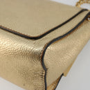 Chloe Chain Shoulder Bag Leather Gold Auth ka4137A-12