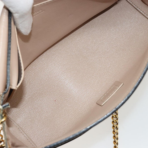 Chloe Chain Shoulder Bag Leather Gold Auth ka4137A