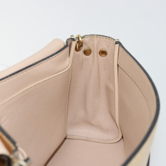 Chloe Chain Shoulder Bag Leather Gold Auth ka4137A
