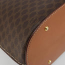 CELINE Macadam Canvas Hand Bag PVC Leather Brown Gold Auth ka4139-11
