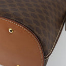 CELINE Macadam Canvas Hand Bag PVC Leather Brown Gold Auth ka4139-12
