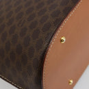 CELINE Macadam Canvas Hand Bag PVC Leather Brown Gold Auth ka4139-13