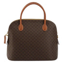 CELINE Macadam Canvas Hand Bag PVC Leather Brown Gold Auth ka4139-2