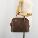 CELINE Macadam Canvas Hand Bag PVC Leather Brown Gold Auth ka4139-22