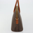 CELINE Macadam Canvas Hand Bag PVC Leather Brown Gold Auth ka4139-4