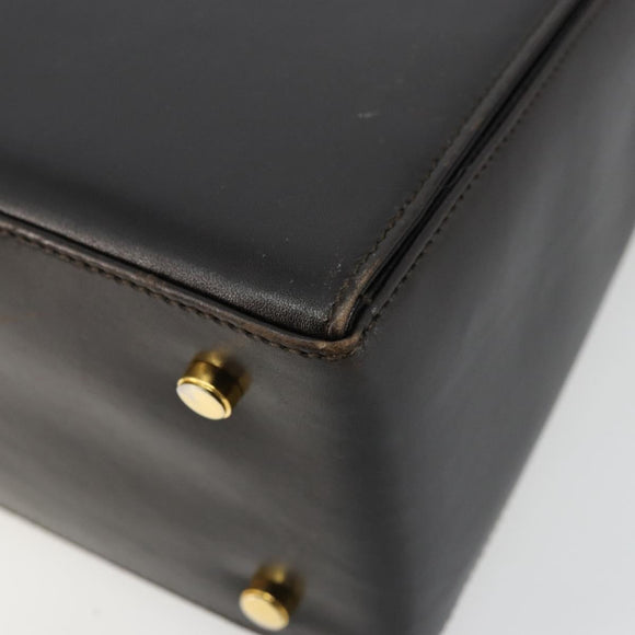 Salvatore Ferragamo Gancini Hand Bag Leather 2way Black Gold Auth ka4140