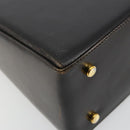 Salvatore Ferragamo Gancini Hand Bag Leather 2way Black Gold Auth ka4140-15