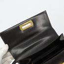 Salvatore Ferragamo Gancini Hand Bag Leather 2way Black Gold Auth ka4140-18
