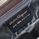 Salvatore Ferragamo Gancini Hand Bag Leather 2way Black Gold Auth ka4140-19