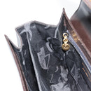 Salvatore Ferragamo Gancini Hand Bag Leather 2way Black Gold Auth ka4140-22