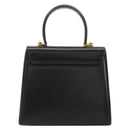 Salvatore Ferragamo Gancini Hand Bag Leather 2way Black Gold Auth ka4140-3