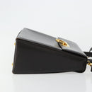 Salvatore Ferragamo Gancini Hand Bag Leather 2way Black Gold Auth ka4140-4