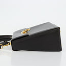 Salvatore Ferragamo Gancini Hand Bag Leather 2way Black Gold Auth ka4140-5