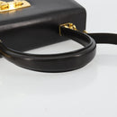 Salvatore Ferragamo Gancini Hand Bag Leather 2way Black Gold Auth ka4140-7