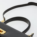 Salvatore Ferragamo Gancini Hand Bag Leather 2way Black Gold Auth ka4140-8