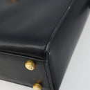 Salvatore Ferragamo Gancini Shoulder Bag Leather Navy Gold Auth ka4141-9