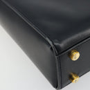 Salvatore Ferragamo Gancini Shoulder Bag Leather Navy Gold Auth ka4141-14