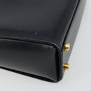 Salvatore Ferragamo Gancini Shoulder Bag Leather Navy Gold Auth ka4141-16