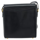 Salvatore Ferragamo Gancini Shoulder Bag Leather Navy Gold Auth ka4141-2