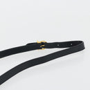 Salvatore Ferragamo Gancini Shoulder Bag Leather Navy Gold Auth ka4141-8