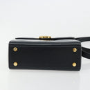 Salvatore Ferragamo Gancini Shoulder Bag Leather Navy Gold Auth ka4141-5