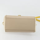 Salvatore Ferragamo Gancini Hand Bag Leather 2way Beige Yellow Auth ka4143A-11