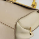 Salvatore Ferragamo Gancini Hand Bag Leather 2way Beige Yellow Auth ka4143A-12