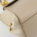 Salvatore Ferragamo Gancini Hand Bag Leather 2way Beige Yellow Auth ka4143A-13