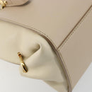 Salvatore Ferragamo Gancini Hand Bag Leather 2way Beige Yellow Auth ka4143A-15
