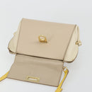 Salvatore Ferragamo Gancini Hand Bag Leather 2way Beige Yellow Auth ka4143A-17