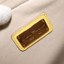 Salvatore Ferragamo Gancini Hand Bag Leather 2way Beige Yellow Auth ka4143A-18