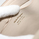 Salvatore Ferragamo Gancini Hand Bag Leather 2way Beige Yellow Auth ka4143A-23