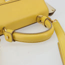 Salvatore Ferragamo Gancini Hand Bag Leather 2way Beige Yellow Auth ka4143A-7
