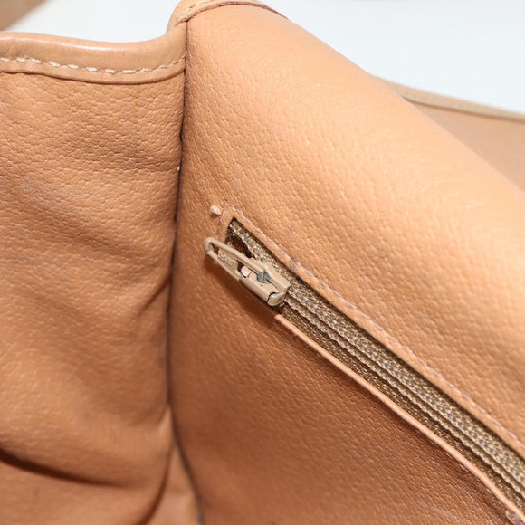 CELINE Macadam Canvas Shoulder Bag PVC Leather Brown Gold Auth ka4144
