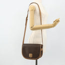 CELINE Macadam Canvas Shoulder Bag PVC Leather Brown Gold Auth ka4144-23