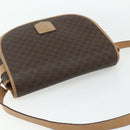 CELINE Macadam Canvas Shoulder Bag PVC Leather Brown Gold Auth ka4144-6