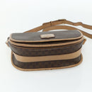 CELINE Macadam Canvas Shoulder Bag PVC Leather Brown Gold Auth ka4144-5