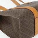 CELINE Macadam Canvas Tote Bag PVC Leather Brown Gold Auth ka4146-14