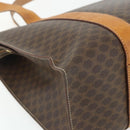 CELINE Macadam Canvas Tote Bag PVC Leather Brown Gold Auth ka4146-16