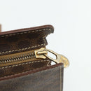 CELINE Macadam Canvas Tote Bag PVC Leather Brown Gold Auth ka4146-10
