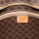 CELINE Macadam Canvas Tote Bag PVC Leather Brown Gold Auth ka4146-17