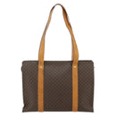 CELINE Macadam Canvas Tote Bag PVC Leather Brown Gold Auth ka4146-2