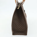 CELINE Macadam Canvas Tote Bag PVC Leather Brown Gold Auth ka4146-3