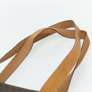 CELINE Macadam Canvas Tote Bag PVC Leather Brown Gold Auth ka4146-8