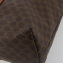 CELINE Macadam Canvas Tote Bag PVC Leather Brown Gold Auth ka4149-9