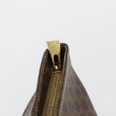 CELINE Macadam Canvas Tote Bag PVC Leather Brown Gold Auth ka4149-18