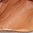 CELINE Macadam Canvas Tote Bag PVC Leather Brown Gold Auth ka4149-10