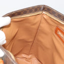 CELINE Macadam Canvas Tote Bag PVC Leather Brown Gold Auth ka4149-21